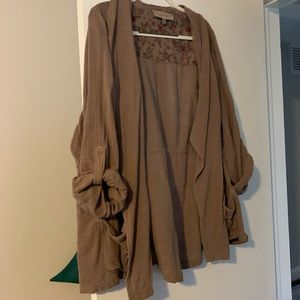 Torrid light brown open light jacket/kimono